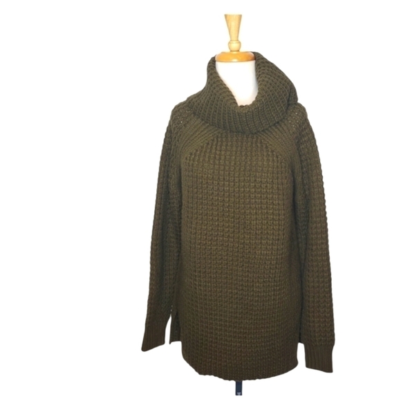 4Sienna Sweater Chunky Waffle Knit Green Medium - Picture 1 of 12